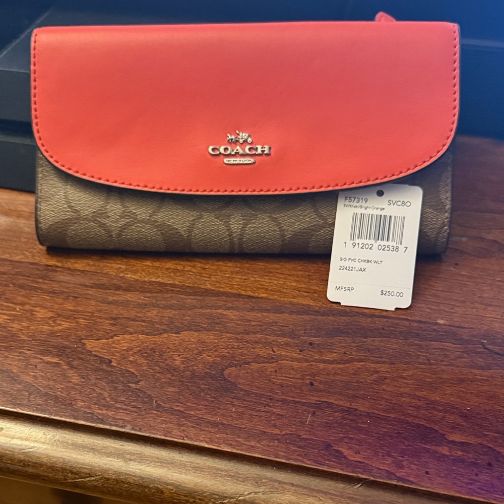 Coach Red and Brown Women's Wallet